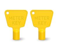 Event Decor Shop Plastic Gas & Electric Meter Key (2 Pack) - Utility Meter Box Key with Triangle Socket - Yellow Durable Plastic Key for Cupboards, Bins & Meter Access.