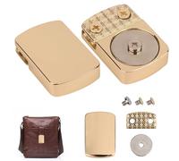 Event Decor Shop Rectangular Buckle for Magnetic Purse Clasp Lock for Handbags - Bag Strap Clasp Cover, Metal Handbag Closure, Clutch Bag Buckle for Leathercraft (Gold, 2PCs)