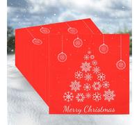 Event Decor Shop Red Disposable Xmas Napkins - 100pcs, 33cm x 33cm Snowflake Design Christmas Dinner Napkins for Parties, Holiday Table Settings, Cocktails & Festive Occasions - Event Décor