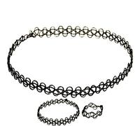 Event Decor Shop Retro Fashion Jewellery Kit, Colourful Elastic Chokers, Gothic Tattoo Necklace Pack, Neon Stretch 90s Choker Chains for Girls, Vintage Style Women’s Choker (Set of 1)