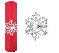 Event Decor Shop Silver Snowflake Diamante Napkin Ring for Christmas, 6pcs