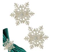 Event Decor Shop Silver Snowflake Diamante Napkin Rings, Pack of 6