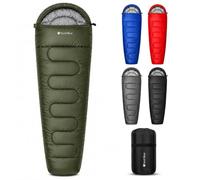 Event Decor Shop Sleeping Bag for Adults, 3 Season Weatherproof Camping Bag | 350gsm Winter Sleeping Bag, Single Sleeping Bag, Anti-Snag 2-Way Zipper, Bivvy Bag with Hooded Design and Carry Sack, 1pc