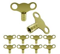 Event Decor Shop Solid Brass 5mm Universal Radiator Bleed Key - Heavy-Duty Valve Key for Air Venting and Bleeding UK Radiators, Ideal Plumbing Tool for Central Heating Systems - 10 Pack