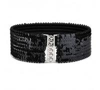 Event Decor Shop Sparkly Stretch Waist Belt, Black Sequin Fashion Belt for New Year Parties, Wedding Reception Looks, Dancewear and Evening Outfit Styling - Black