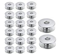 Event Decor Shop Universal Sewing Machine Bobbins Spool - Fits Brother, Singer, Janome, Juki & More | Durable Smooth Edge Plastic Bobbin for Household & Industrial Sewing Machines (20pcs - Silver)
