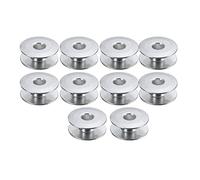 Event Decor Shop Universal Sewing Machine Bobbins Spool - Fits Brother, Singer, Janome, Juki & More | Durable Smooth Edge Plastic Bobbin for Household & Industrial Sewing Machines (10pcs - Silver)