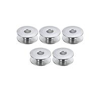 Event Decor Shop Universal Sewing Machine Bobbins Spool - Fits Brother, Singer, Janome, Juki & More | Durable Smooth Edge Plastic Bobbin for Household & Industrial Sewing Machines (5pcs - Silver)