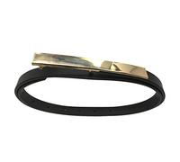 Event Decor Shop Women’s Skinny Faux Leather Belt - 15mm Thin Black Waist Belt with Gold Metallic Buckle for Dresses, Jeans, Blouses, Adjustable Fit (Size 16 (34" - 38"))