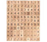 Event Decor Shop Wooden Scrabble Number Tiles - Printed Replacement Number & Symbol Pieces for Board Games, Crafts, DIY Projects, Educational Maths Learning, Personalised Art & Decorations, 100pcs