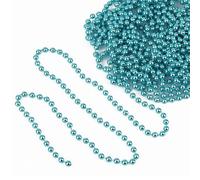 Event Decor Shop Xmas Beaded Garland - 9M Metallic Dark Turquoise Christmas Pearl Chain, 7.5mm Artificial Tinsel Beads for Tree Hanging, DIY Crafts, Jewellery & Festive Décor