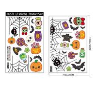 Event Horizon Movie Stickers 36 Cartoon Designs (Pumpkin Bat) Static Cling PVC Window 20x30cm (2 Sheets) (White, 20x30cm)
