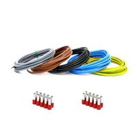 Event-Kabel&more Wiring Set 5 x 1 m (Black, Grey, Brown, Blue, Green/Yellow) Flexible Wire Cable H07V-K 10 mm² Including Wire End Ferrules 10 mm2 for Meter Cabinet Distribution (Set 5 x 1 Metre & 20