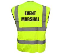 Event Marshal Yellow Hi Vis Viz Safety Vest Waistcoat Reflective High Visibility EN471 BS Large