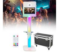 Event Photobooth Machine with DSLR Camera, 15.6 Inch Screen & Ring Light - Professional Portable Camera Mirror Photo Booth for Weddings/Parties/Live Streaming - Flight Case Included