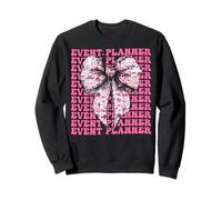 Event Planner Planning Girl Coquette Bow Pink Ribbon Sweatshirt