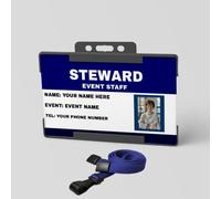 Event Staff ID Card S1 Personalized Steward Identification Card with Lanyard and Card Holder