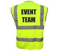 Event Team Yellow Hi Vis Viz Safety Vest Waistcoat Reflective High Visibility EN471 BS x-large
