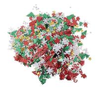 Event Wristbands 1000 Count 50g Sparkly Christmas Tree Snowflake Confetti Sequins DIY New Year's Home Wedding Birthday Party Decorations wojonifuiliy01 (Red, One Size)