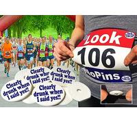 EventClip Race Bib Clips X 4 - Clearly Drunk When I said Yes. Snap-Lock for Securing Running and Cycling Numbers. Made with Recycled Plastic The Original Est 2012 Far better than Magnets.
