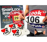 EventClip Race Bib Clips X 4 LOVE 2 RUN, Snap-Lock for Securing Running and Cycling Numbers. Made with Recycled Plastic The Original Est 2012 Far better than Magnets.