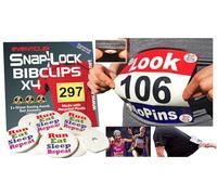 EventClip Race Bib Clips X 4 - Run Eat Sleep Repeat. Snap-Lock for Securing Running and Cycling Numbers. Made with Recycled Plastic The Original Est 2012.