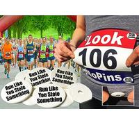 EventClip Race Bib Clips X 4 - Run Like You Stole Something, Snap-Lock for Securing Running and Cycling Numbers. Recycled Plastic The Original Est 2012 Far better than Magnets.