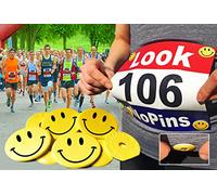 EventClip X 4 - SMILE. Bib Clips, Snap-Lock for Securing Running and Cycling Numbers. Made with Recycled Plastic (The Original Est 2012)