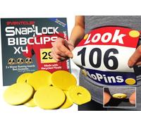 EventClip Race Bib Clips X 4 - YELLOW. Snap-Lock for Securing Running and Cycling Numbers. Made with Recycled Plastic The Original Est 2012 Far better than Magnets.