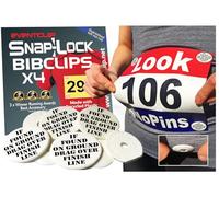 EventClip Runners Bib Clips X 4 - If Found on Ground Drag Me Over Finish Line. Proven Snap-Lock for Securing Running Numbers. Made in the UK with Recycled Plastic Far better than Magnets.