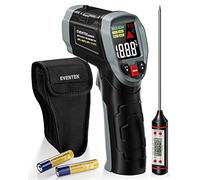 Eventek [3 in 1] Infrared Thermometer Gun, -50℃～600℃(-58℉～1112℉) Non-Contact Digital Laser Temperature for Cooking/Pizza Oven/Grill/Engine with Adjustable Emissivity, Meat Thermometer & Bag Included