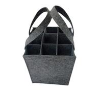 Eventerde Bottle Bag 9 Bottles Wine Bag Felt Wine Carrier Bag Handbag with Dividers Reusable for Wine Drinkers Birthday Party Christmas 24 x 24 x 28 cm, Dark grey, see description, See description