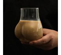 Eventerde Butt Shaped Glass, Personalised Buttock Cup, Unique Glass with Butt Motif, Funny Buttock Glass, Funny Tumbler Glass, Personalised Glass Mug, 450 ml