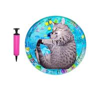 Eventerde Cat Water Bed Extra Thick Sensory Water Play Mat Scratch-Resistant Portable Cooling Toy for Cats Against Boredom in Kitchen and Living Area