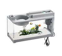 Eventerde Mini Fish Tank, Glass Aquarium, 3 in 1 with Filter, Silent, Retro Style, Nature-Inspired Design, Sustainable Solution, Freshwater Fish