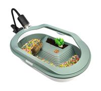 Eventerde Water Turtle Tank, Turtle Terrarium, Soil Swamp, Sunplace, Clear Lid Breeding Box for Small Reptiles, Gecko Crabs, Hermit Crab