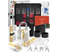 Eventronic 38+4 Piece Lock Picking Set, [2023 Upgrade Version] Lock Pick Tool Kit with 4 Transparent Training Locks for Lockpicking, Bonus E-Guides for Beginner and Pro Locksmiths