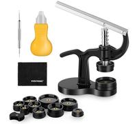 Eventronic Watch Press Tool Set, Watch Back Removal Tool for Closing Watch Cover, Watch Battery Replacement Kit, Repair Kit for Watch with Pry Opener, Spring Bar Tool, 12 Press Dies for Circular Dials