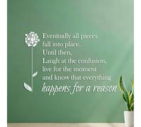 Eventually All Pieces Fall into Place Until Then Laugh at the Confusion Live for the Moment and Know that Everything Happens for a Reason. Wall Stickers Paster Paper Art Decoration 54.6x79.9cm White