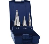 Eventus 17334 HSS Step Drill Bit Set 3-Piece 4-12mm/4-20mm/6-30mm