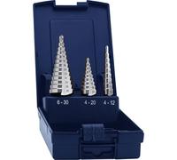 Eventus by Exact HSS Step Drill Bit Set 3-Piece, Burr-Free 4-30mm
