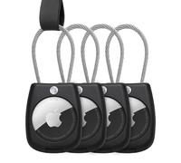 EVEO Airtag Holder for Apple AirTag Secure Holder with Wire Cable, 4 Pack Air Tag Lock Case Keychain Key Ring Key Chain Luggage tag for Keys, Luggage & More Men Women's Keyrings & Keychains