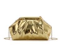EVEOUT Dumpling Shape Clutch Bag for Women,Removable Chain Strap Evening Purse,Pleated Faux Leather Handbag for Party Wedding