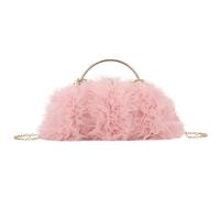 EVEOUT Mesh Floral Evening Clutch Bag for Women Elegant Lace Flower Wedding Purse Handbag with Chain Shoulder Bag for Party Prom