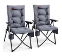 Ever Advanced Camping Chairs 2 Set For Adults Heavy Duty High Back Oversized Folding Garden Chair Comfy Padded 6 Cm Loadable 150