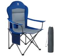 EVER ADVANCED Folding Camping Chair for Adults Heavy People 160kg Garden Chair Luxury Big High Back with Arms, Cup Holder and Side Pockets Fishing Chairs Padded Portable for Outdoor, Picnic, Travel