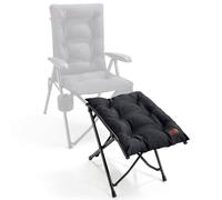 EVER ADVANCED Folding Camping Footrest, Ergonomical Ottomans for Living Room, Collapsible Garden Footstool, Lightweight Leg Rest with Carry Bag for Bedroom, Garden, Black