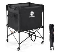 EVER ADVANCED Rolling Ball Storage Cart with Lockable Wheels, 84 x 58cm Collapsible Garage Sports Equipment Organizer for Volleyball Basketball Tennis Toy Storage Multi-Sport Family Gym