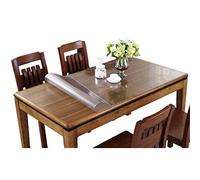 Ever Fairy Plastic Transparent Kitchen Dining Dinner Table Cover Tablecloth Protector Chair Mat with lip for Hard Floors Eco-Friendly Series Chair Floor Protector (Thickness:2 mm) (90x140cm)
