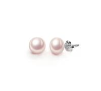 Ever Faith 6mm Pink Freshwater Cultured Pearl Stud Earrings